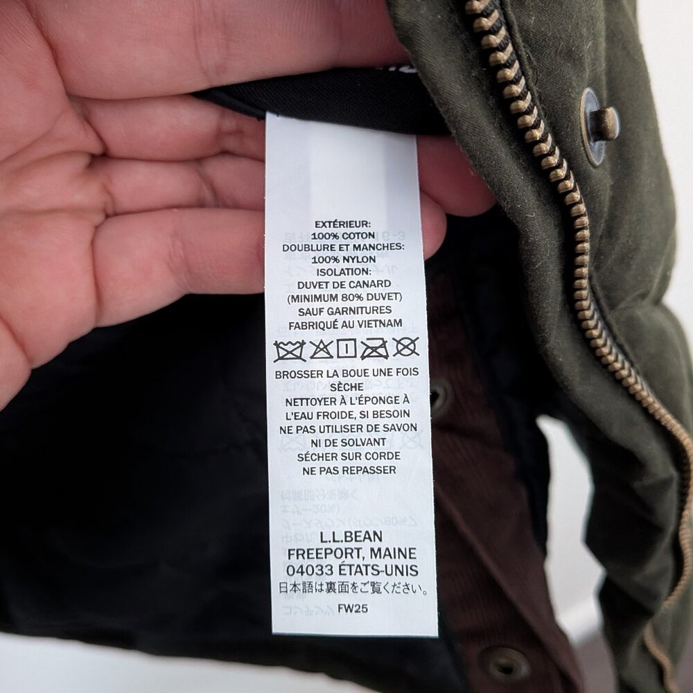 L.L. Bean Women's Upcountry Waxed Down Hooded Coat | Size M - Picture 6 of 8